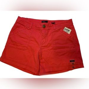 Red cargo shorts